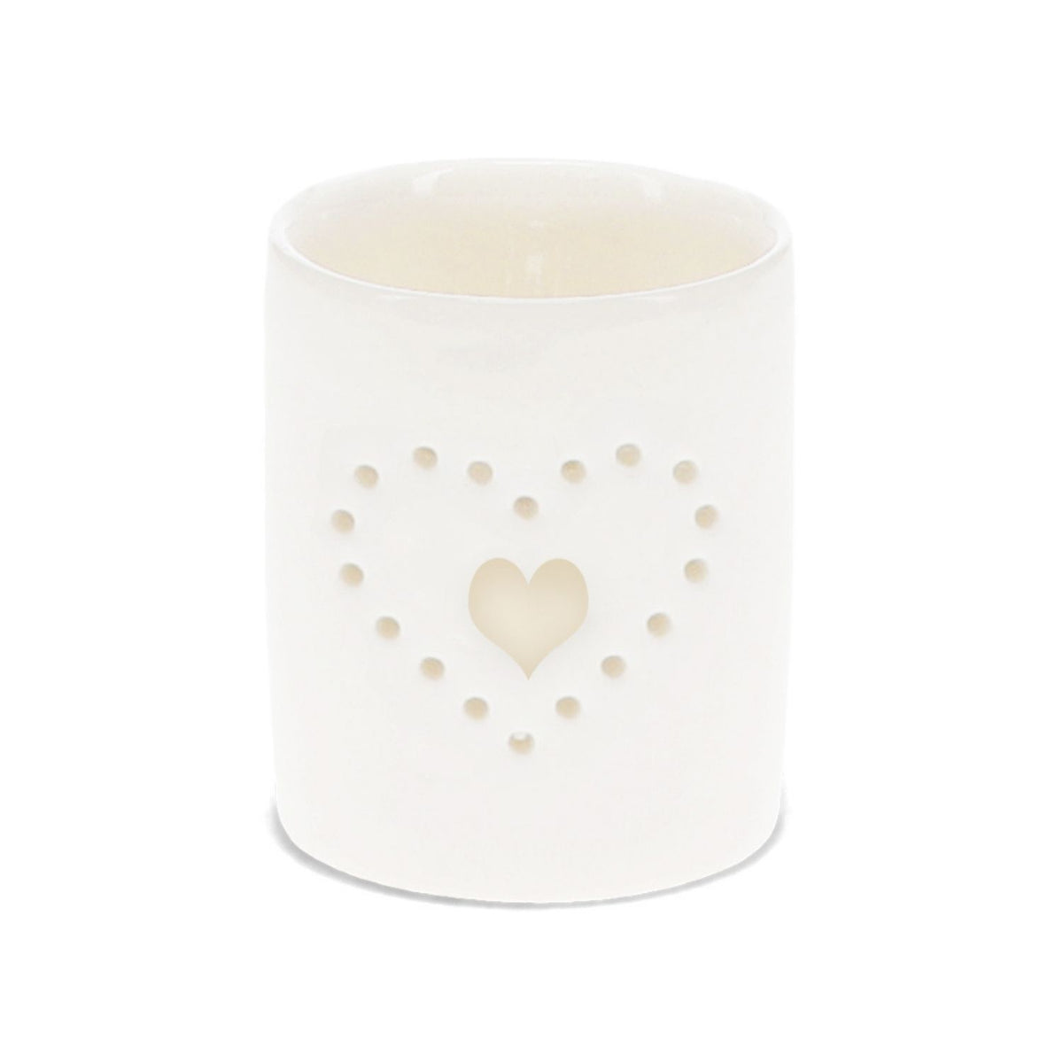 Glossy Ceramic Heart Tealight Candle Holder