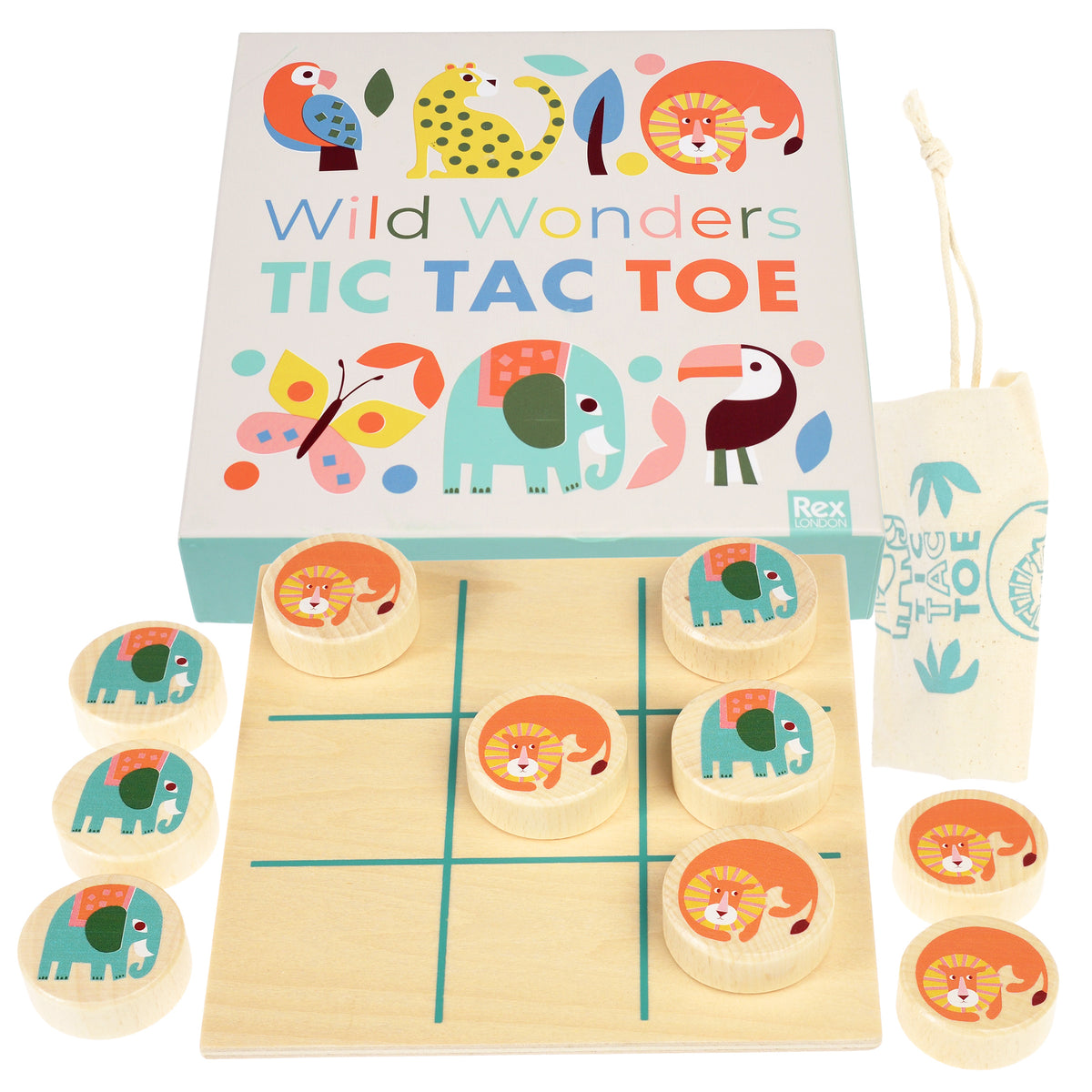 Wild Wonders wooden tic-tac-toe