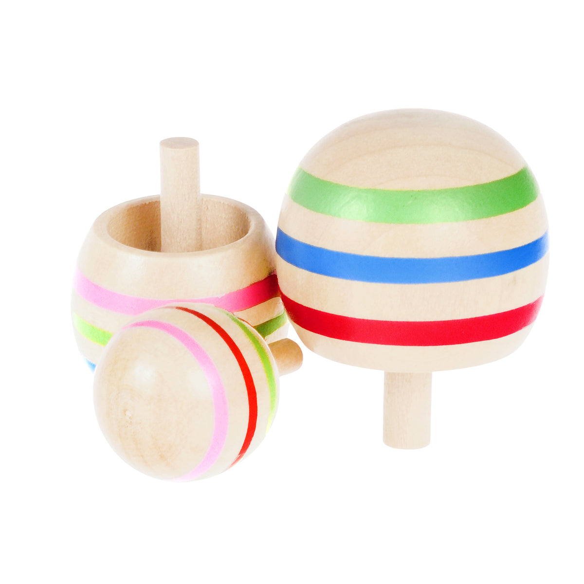 Wooden Spinning Tops (set Of 3)