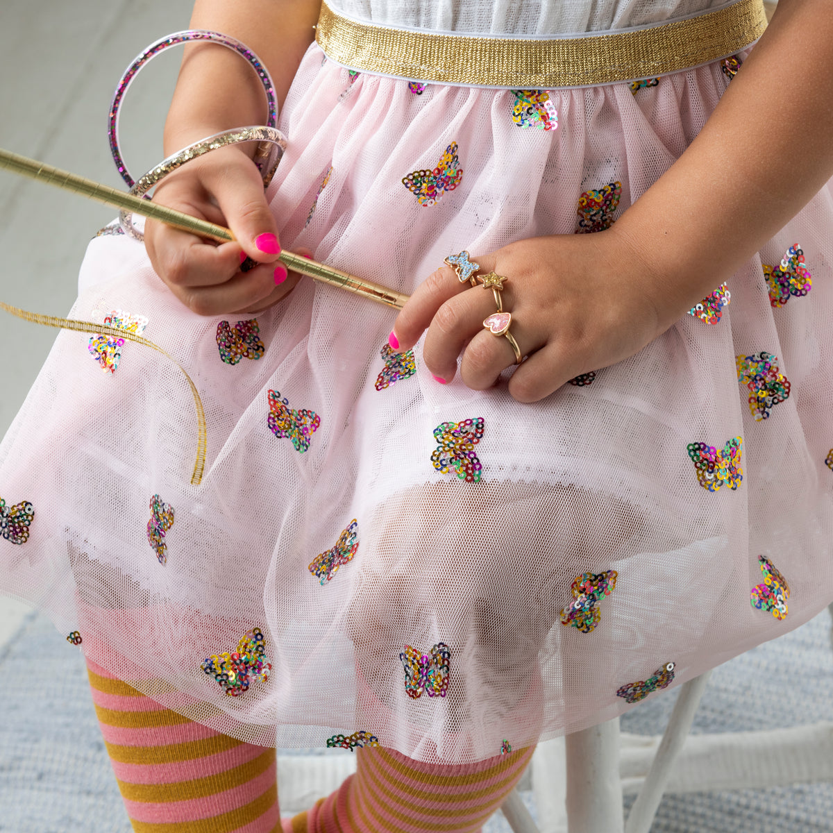 Glitter Rings - Fairies In The Garden (Set Of 3)