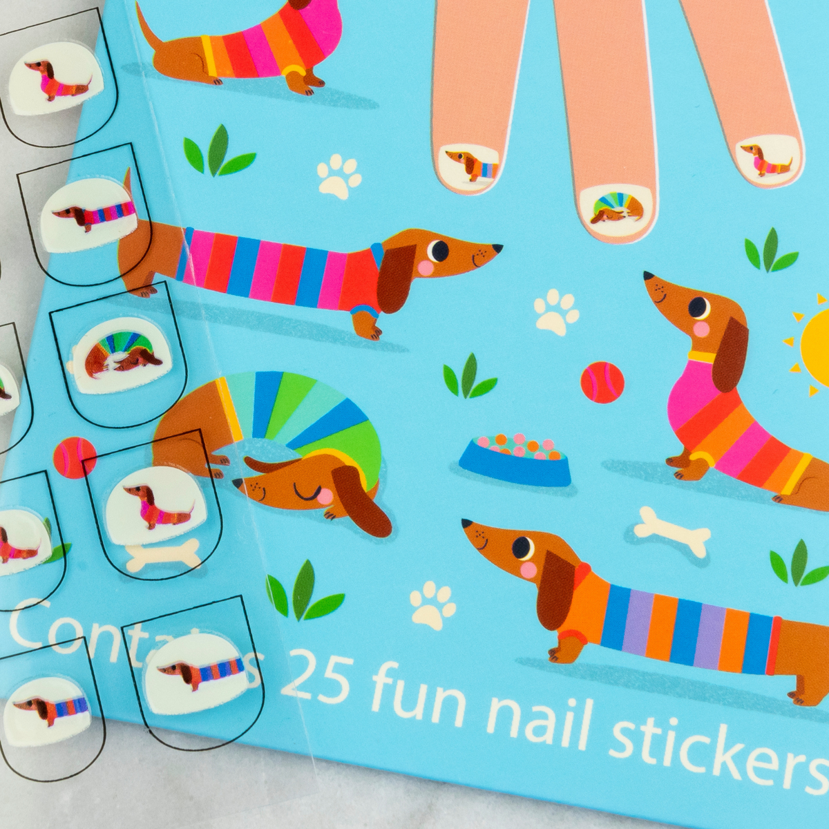 Children's Nail Stickers - Sunny Sausage Dog