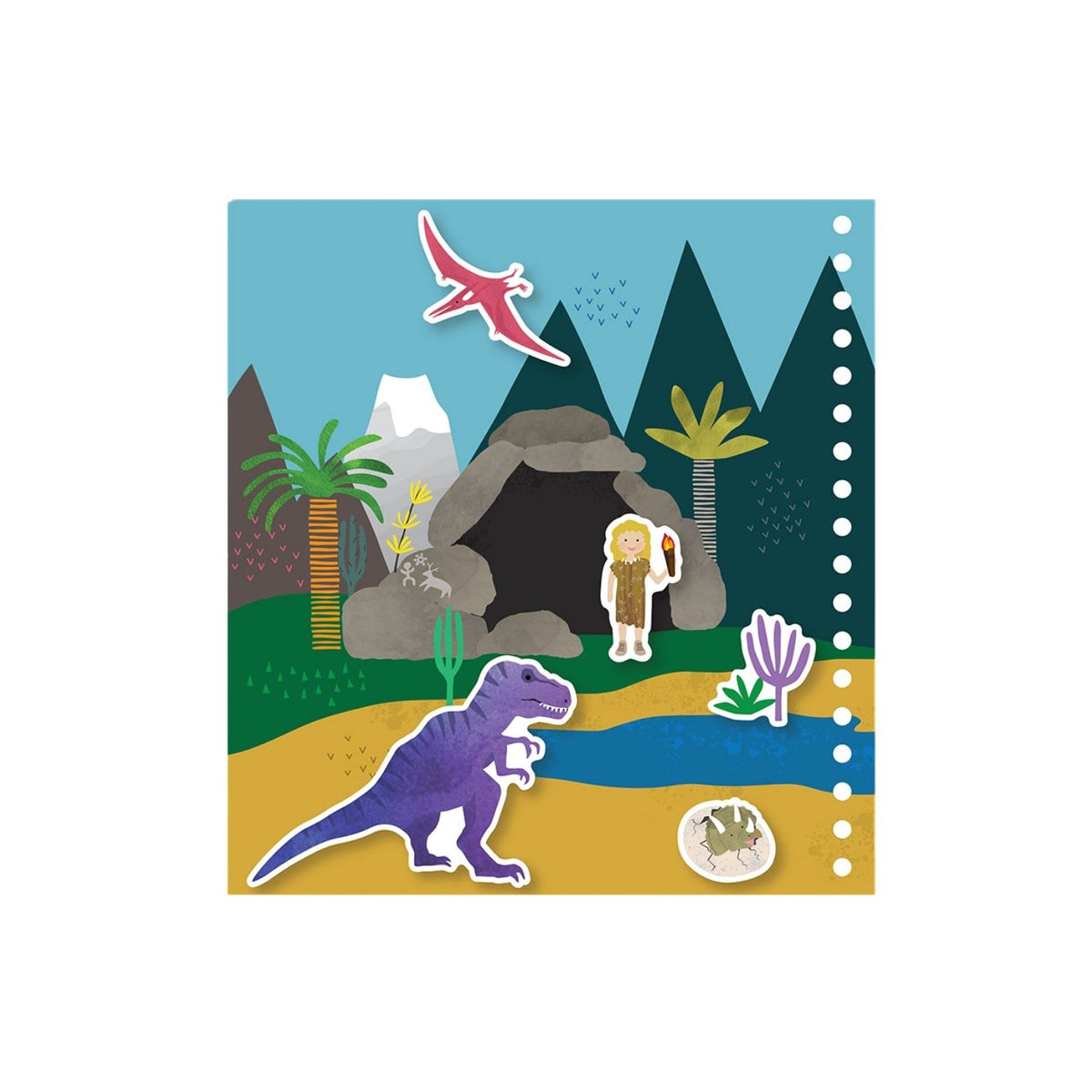 Children's book cover with dinosaur illustrations on a white background