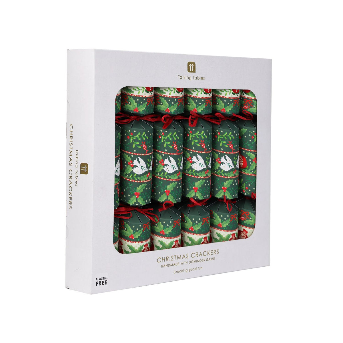 Folklore Green Christmas Crackers - 6 Pack
