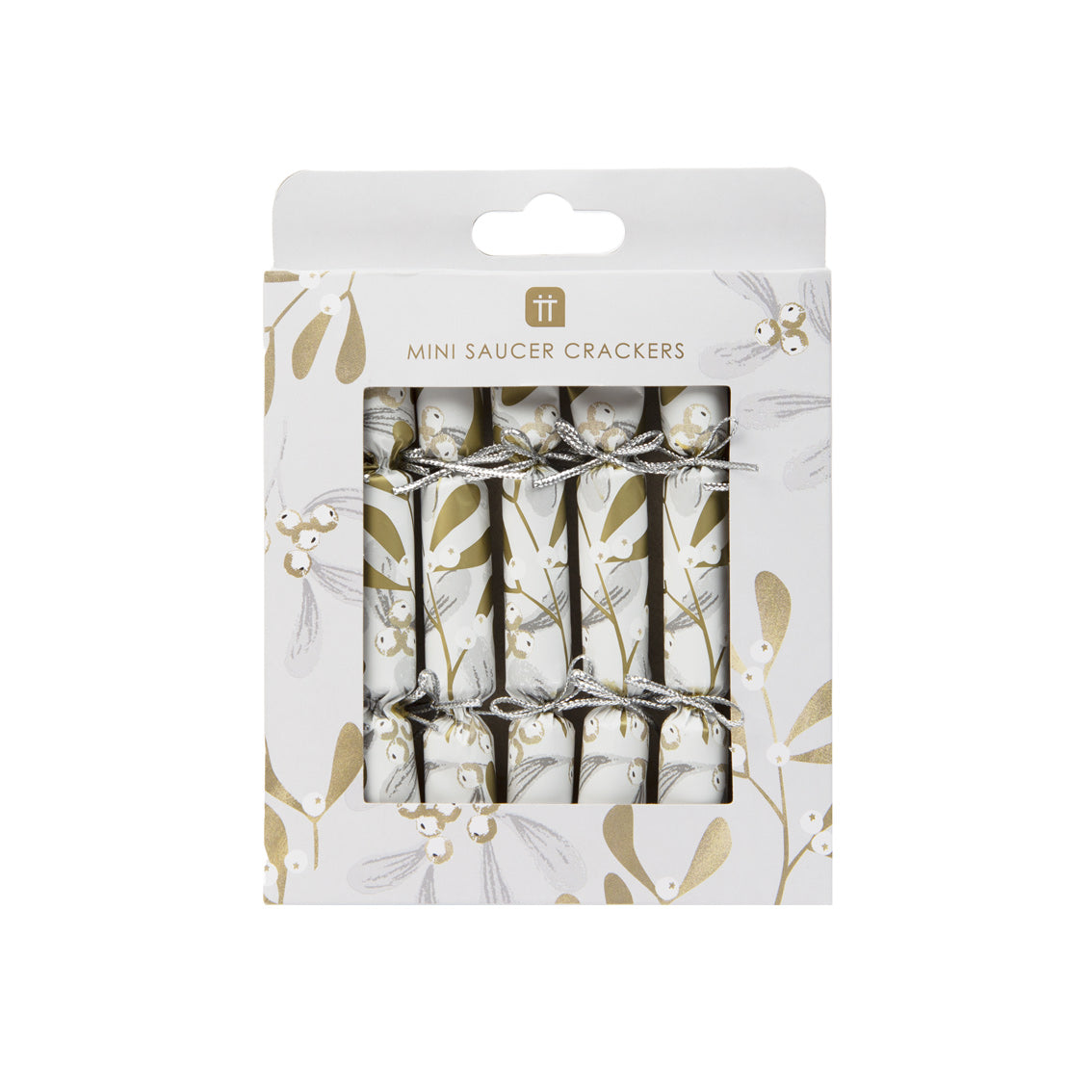 Botanical Mistletoe Christmas Saucer Crackers