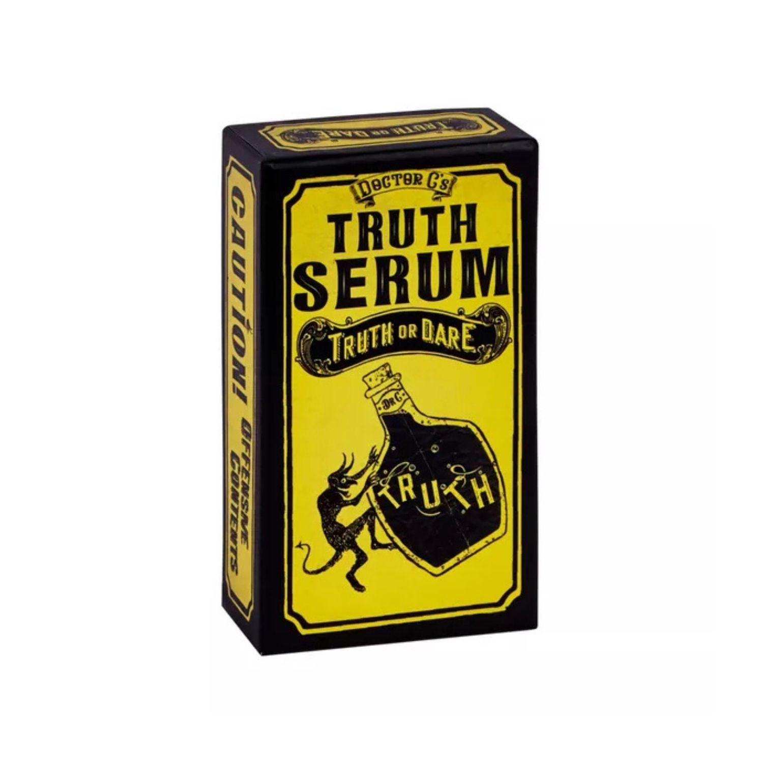 Box of 'Truth Serum' with black and yellow design 