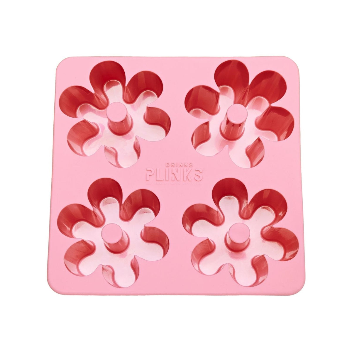 Close-up of the flexible, food-grade silicone flower shaped ice mould, highlighting the easy-release design for both frozen and baked goods.