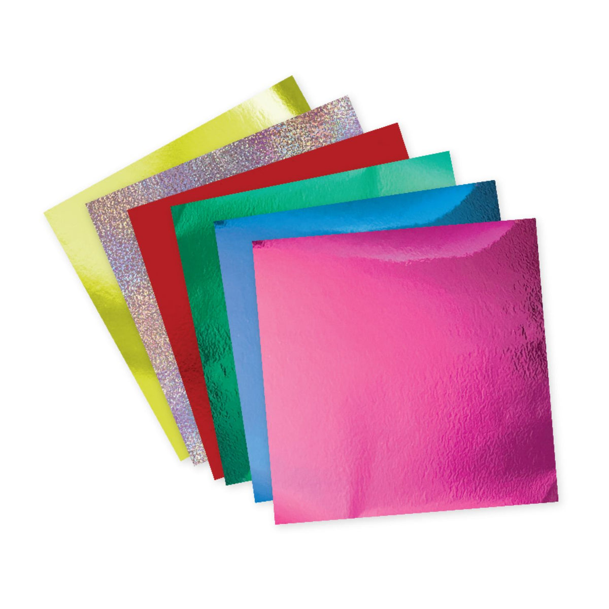 six pieces of foil in different colours