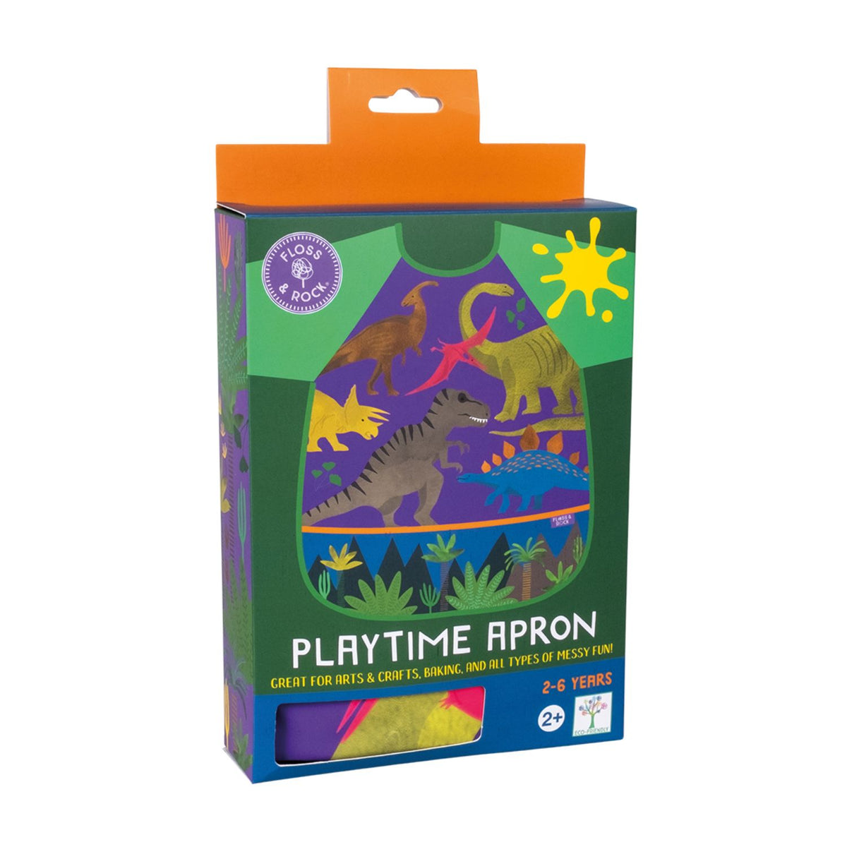 Dinosaur themed childrens apron in packaging 