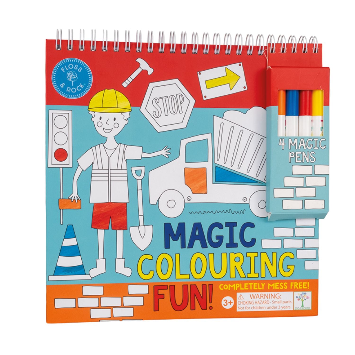 This travel-friendly mess-free colouring pad includes four magic pens and eight themed pages. Spiral-bound and compact for creative fun on the go.