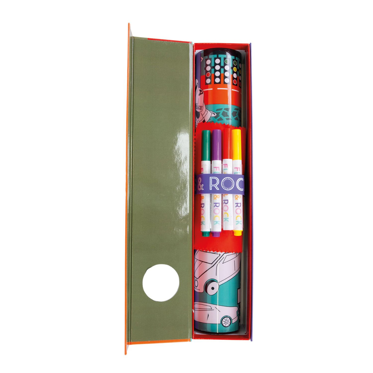 Packaging of a Colouring Fun and Games Mat with a car theme, including a silicone mat, pens, and a cleaning cloth.