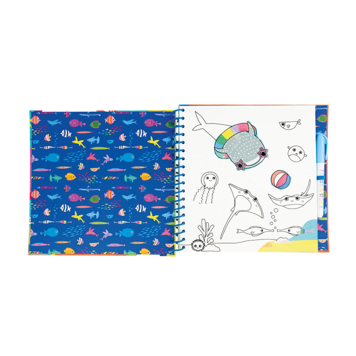 Activity book with ocean-themed illustrations 