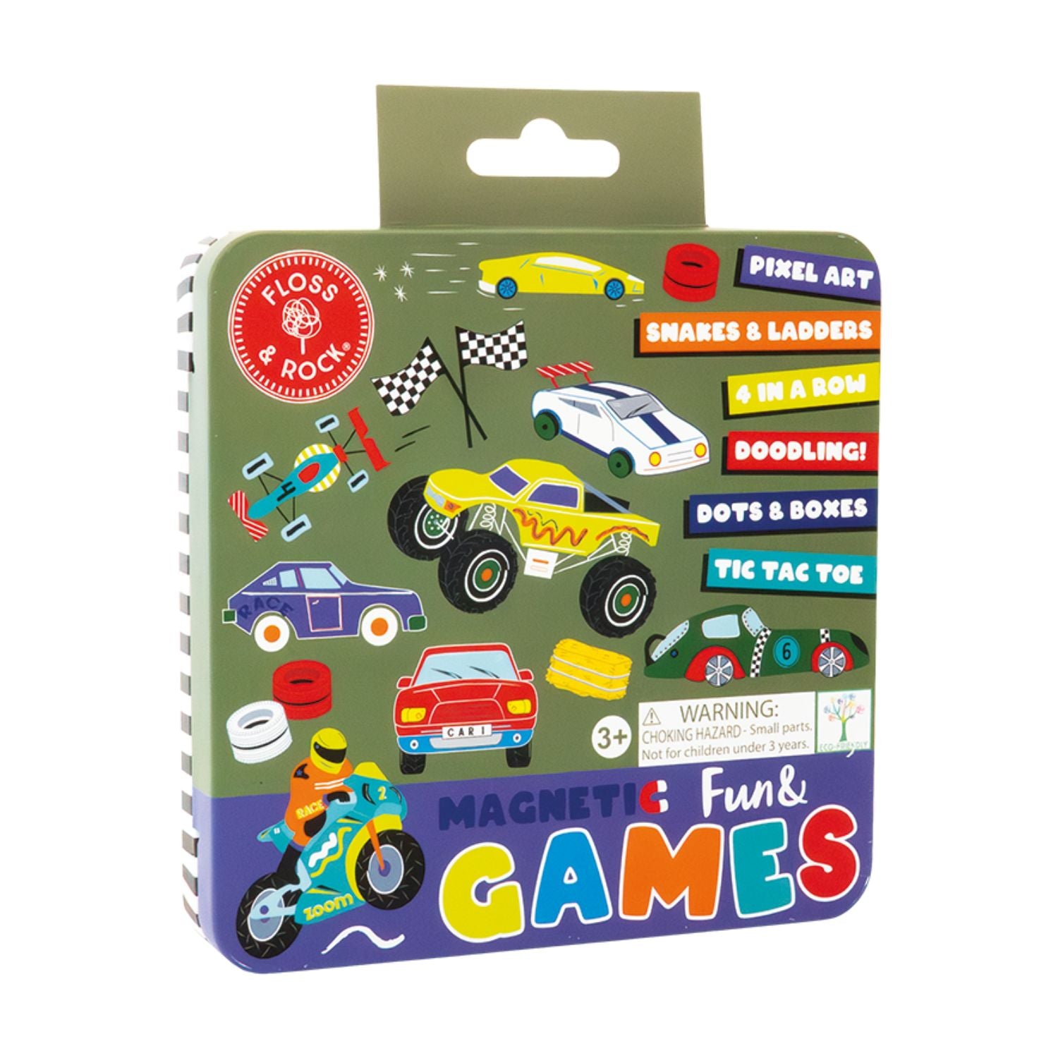 Packaging of magnetic fun games with colorful illustrations 