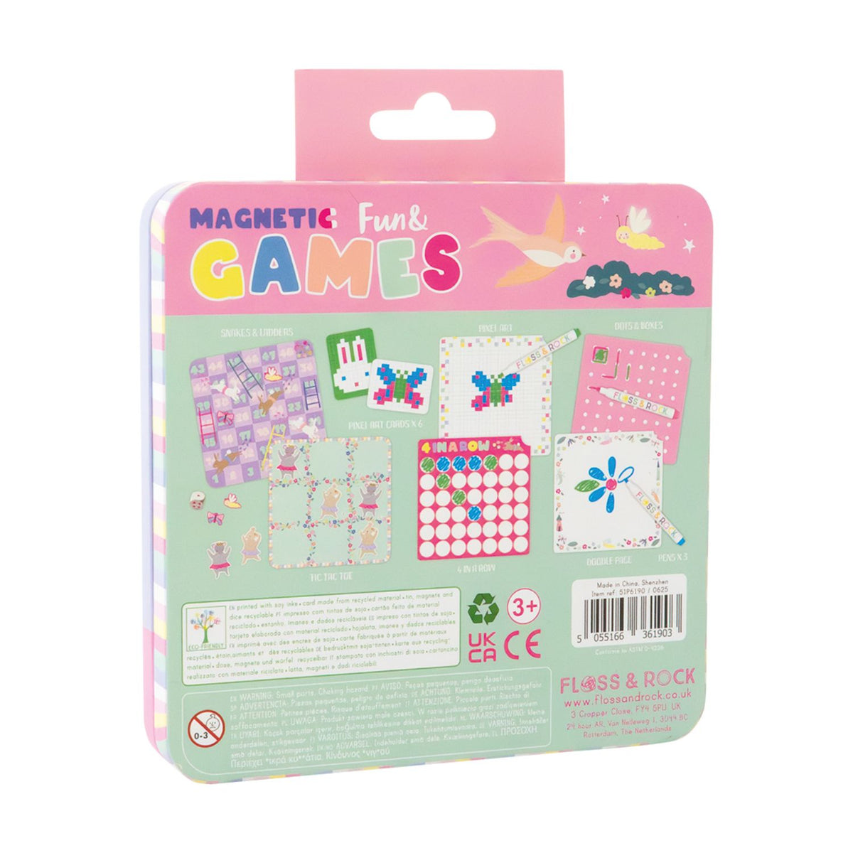 Packaging of Magnetic Fun & Games with colorful designs on a white background