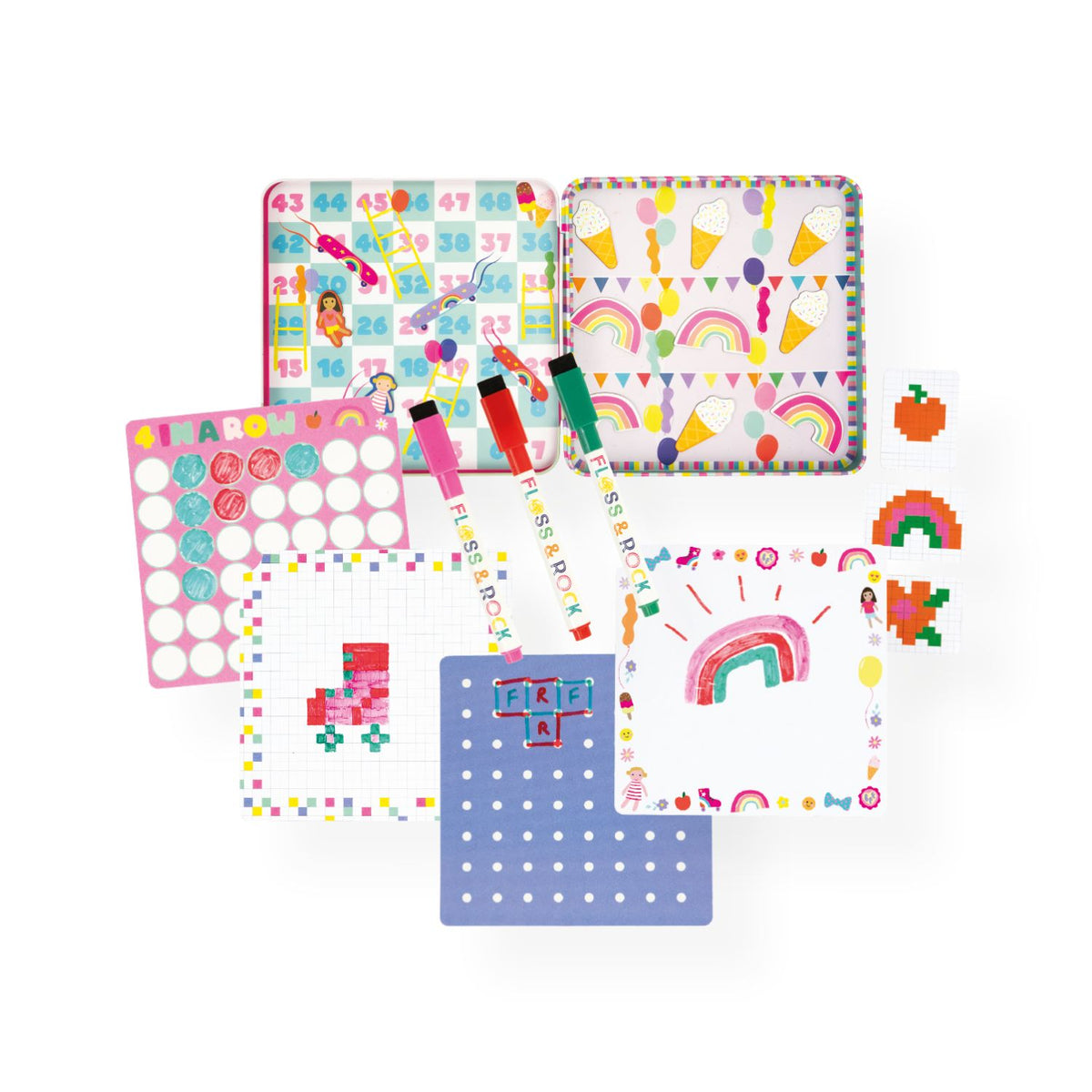 Set of 6 kids games and activities for on-the-go-play