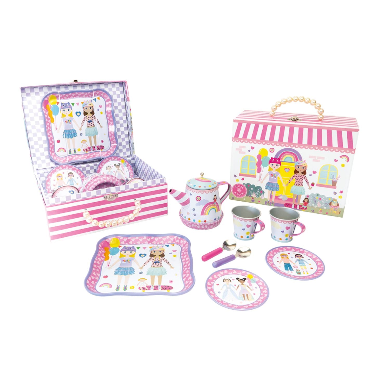 The perfect gift for little hosts! This Best Friends pretend tea set features teacups, plates, and a musical teapot. Ideal for developing social skills and imaginative role play with friends