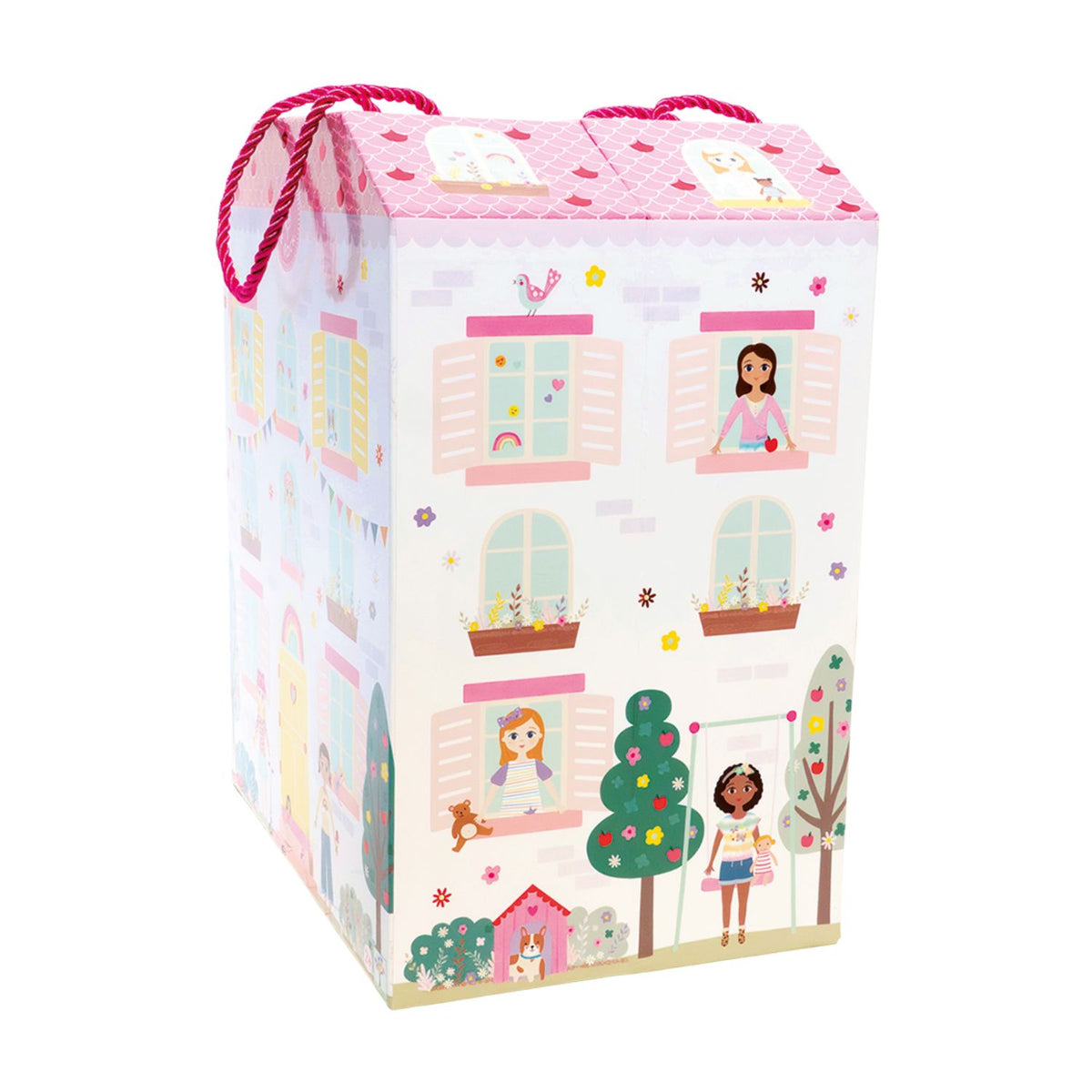 Children's Best Friends toy playhouse with illustrated design of houses and characters 