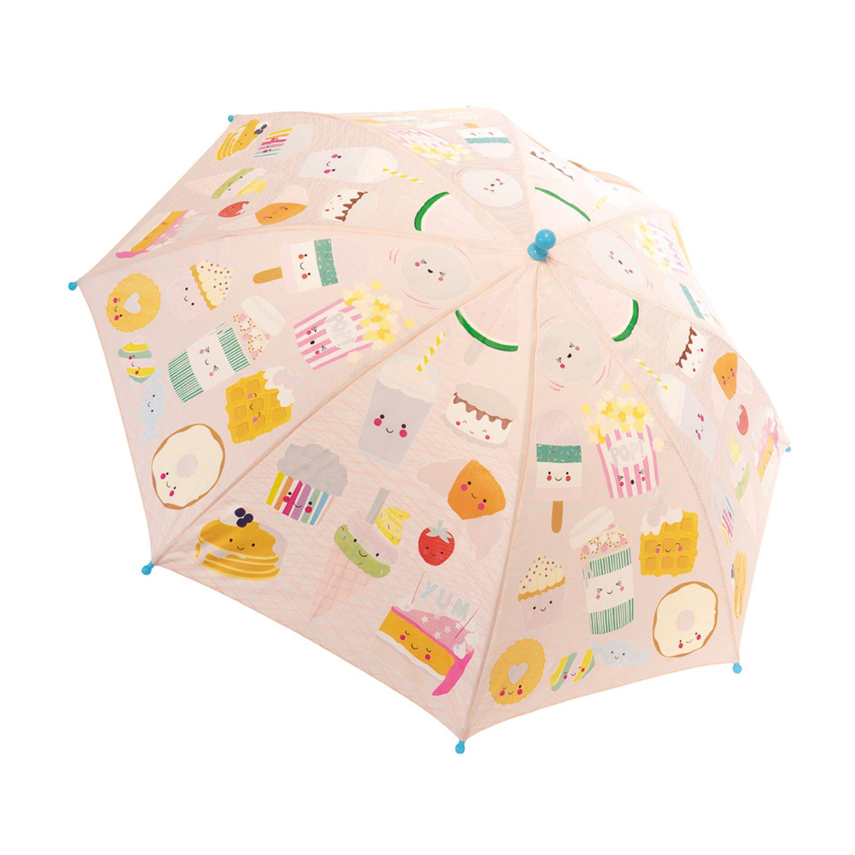Children's umbrella with food-themed sweet treats pattern