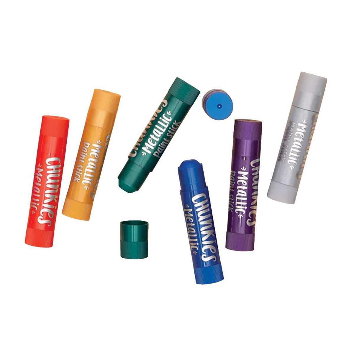 Set of colourful paint sticks made for toddlers hands.