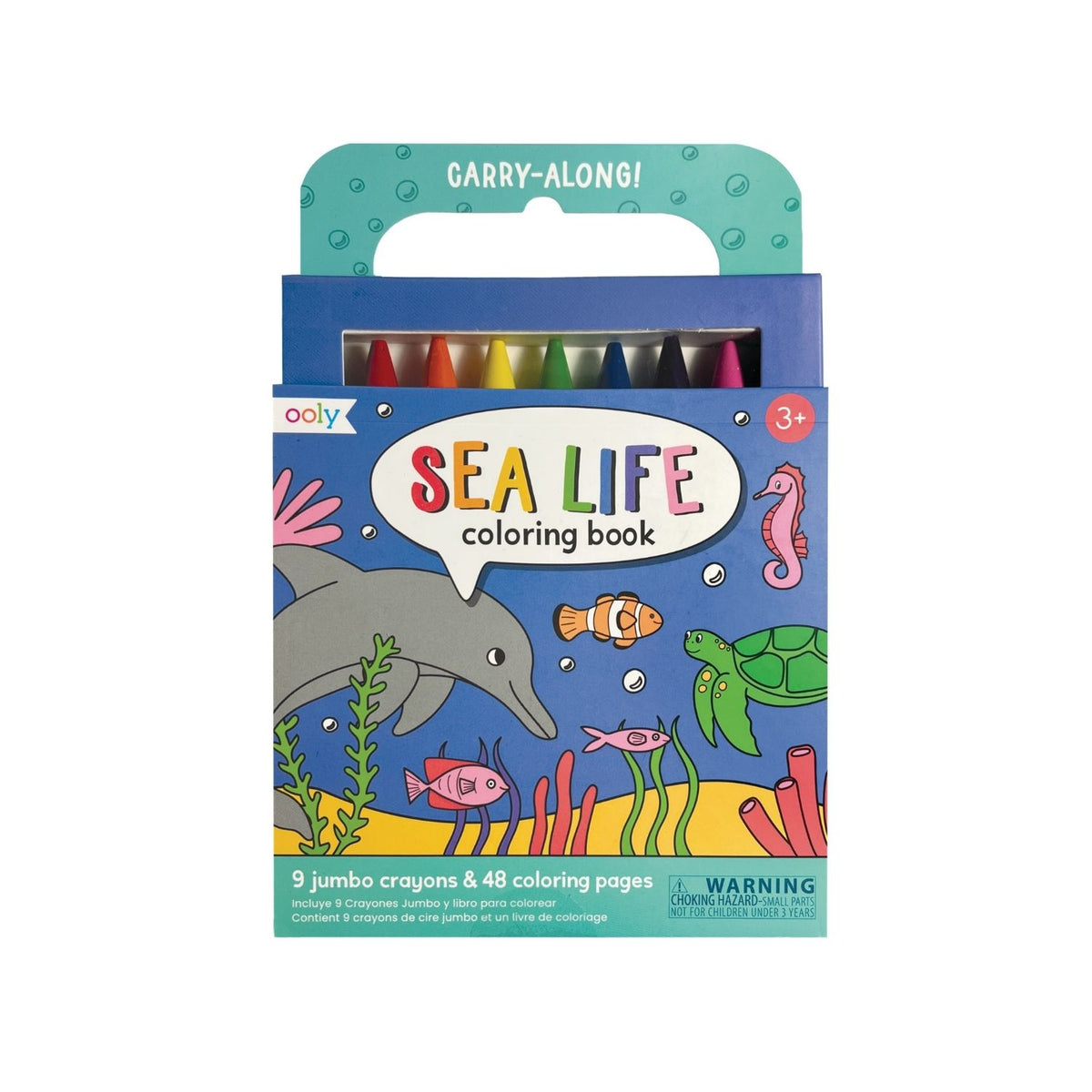 Ooly - Carry Along Colouring Book & Crayon Set - Sea Life