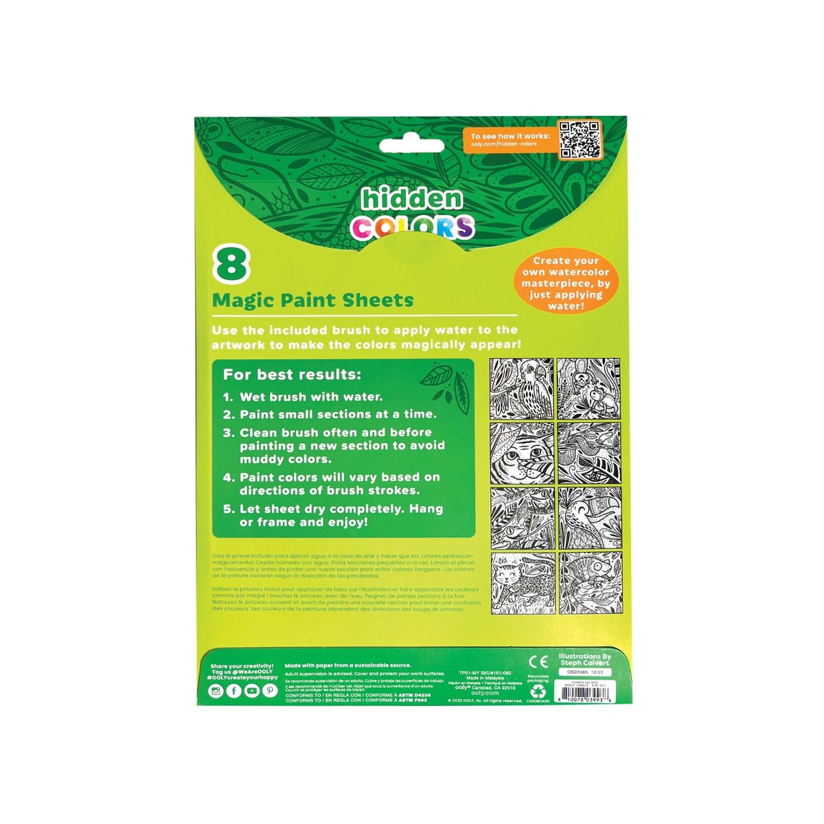 Ooly - Hidden Colours Magic Paint Sheets - Magic Jungle