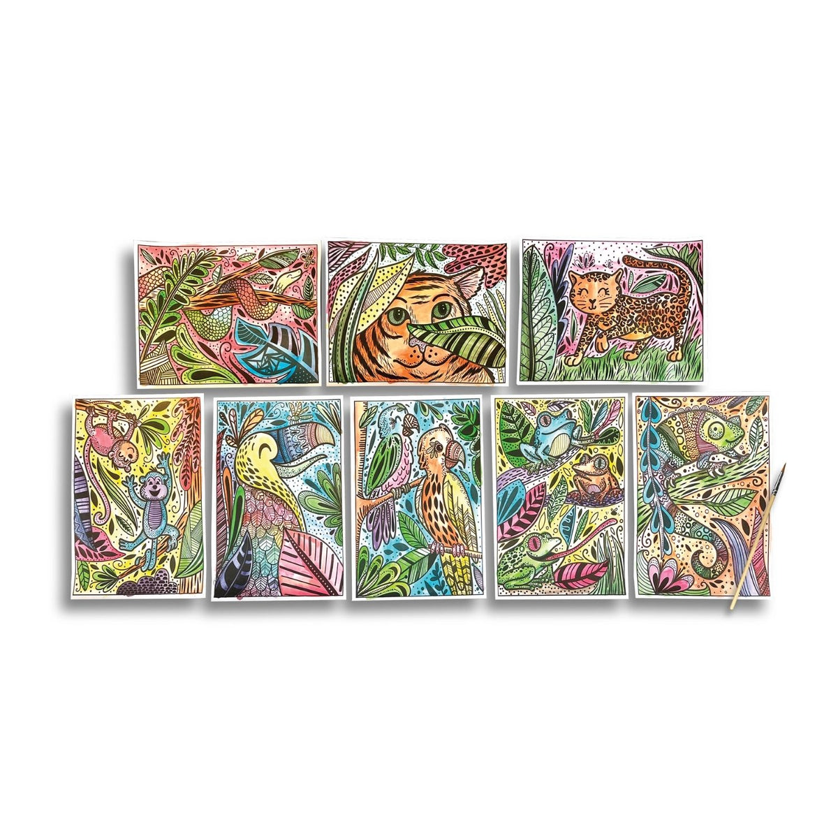 Ooly - Hidden Colours Magic Paint Sheets - Magic Jungle