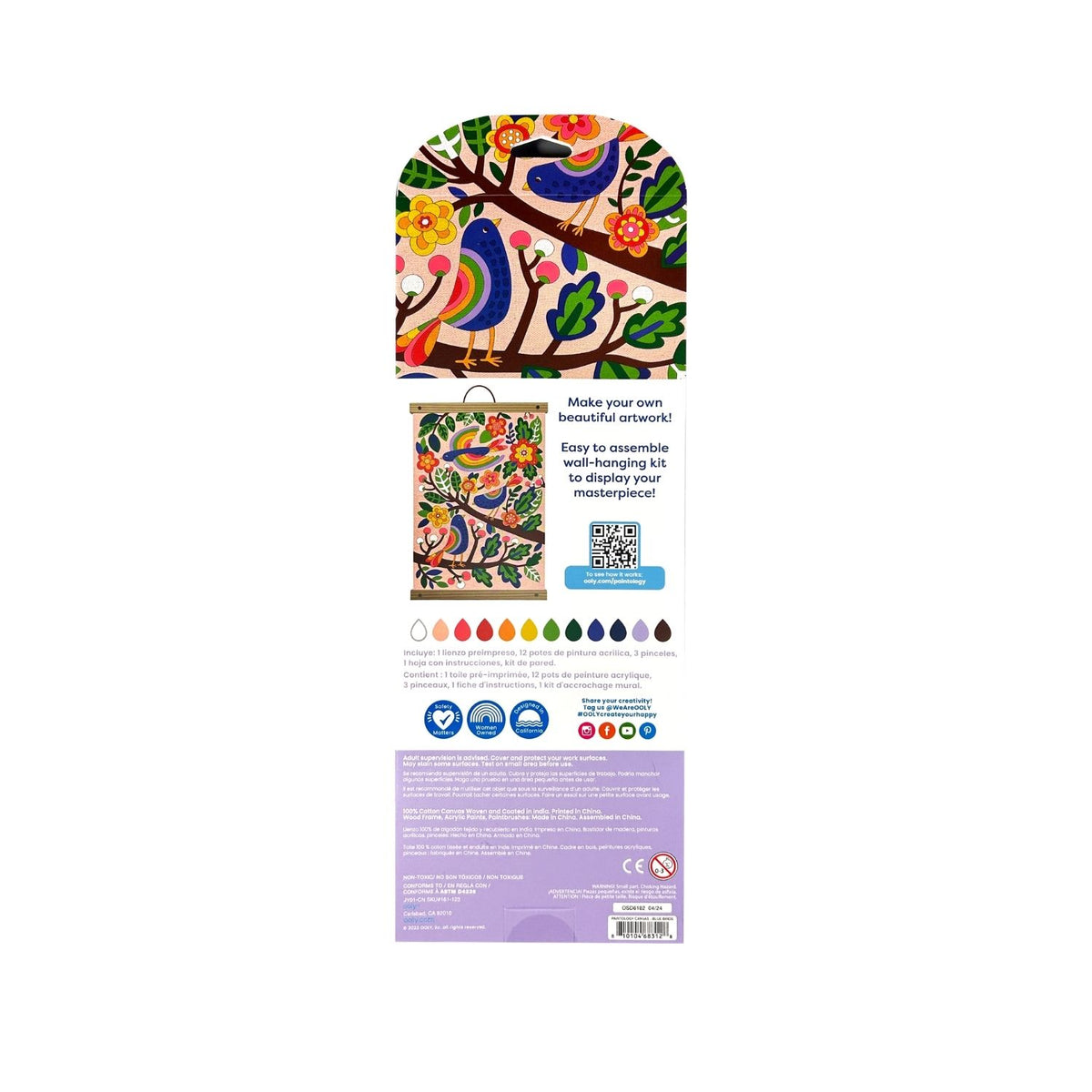 Ooly - Paintology Paint-By-Number Canvas Kit - Blue Birds
