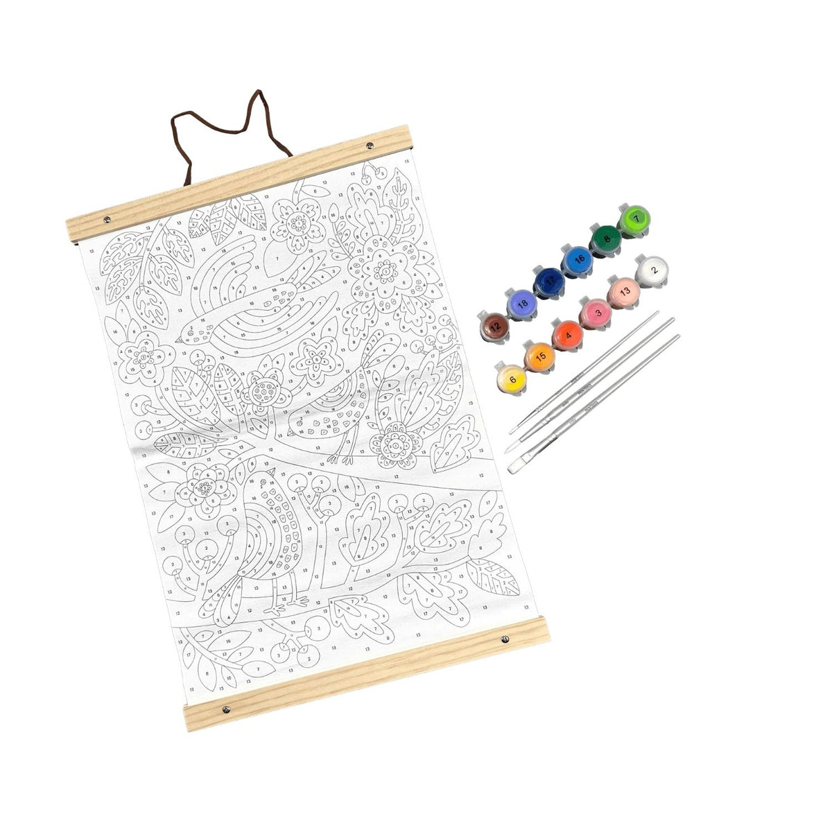 Ooly - Paintology Paint-By-Number Canvas Kit - Blue Birds