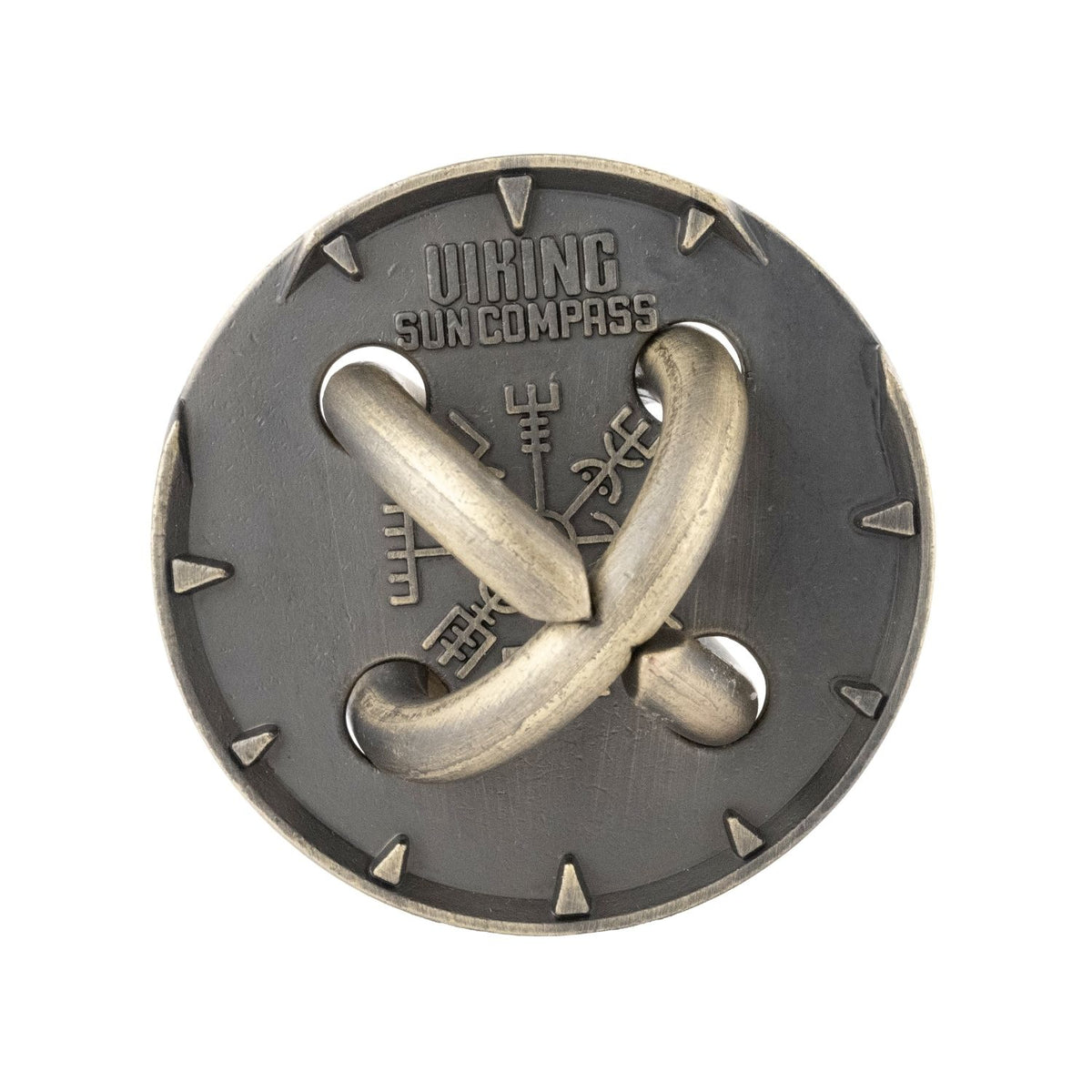 Close up of viking sun compass  - an educational disassembly puzzle