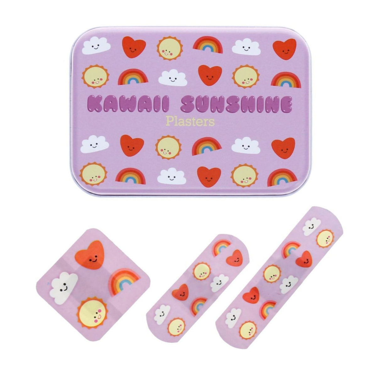 Kawaii Sunshine Plasters in a tin