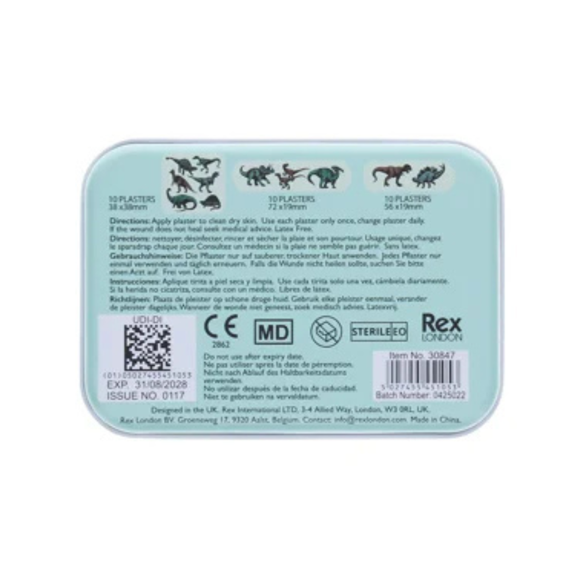 Rex London - Prehistoric Land Plasters In A Tin (Pack Of 30)