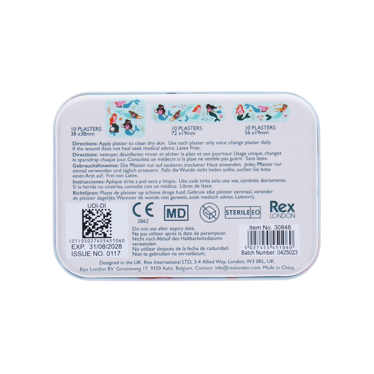 Rex London - Mermaid Plasters In A Tin (Pack Of 30)