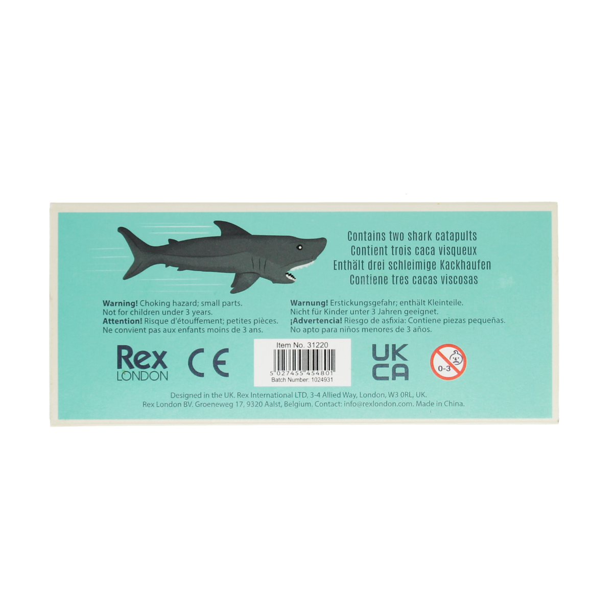 Rex London - Flying Shark Finger Catapults (Box Of 2)