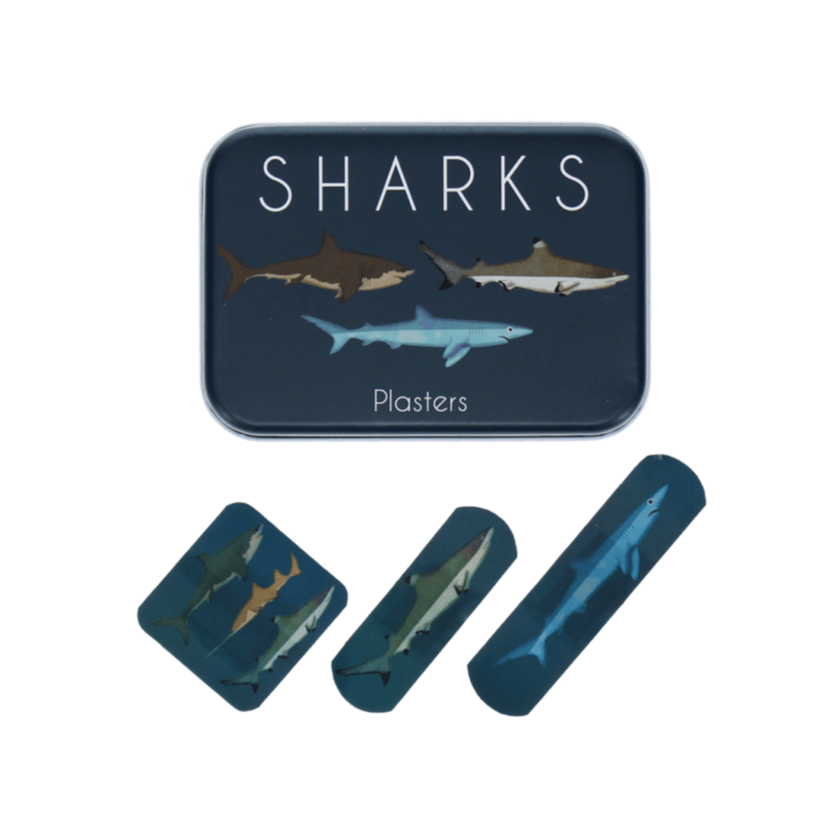 Rex London - Sharks Plasters In A Tin (Pack Of 30)