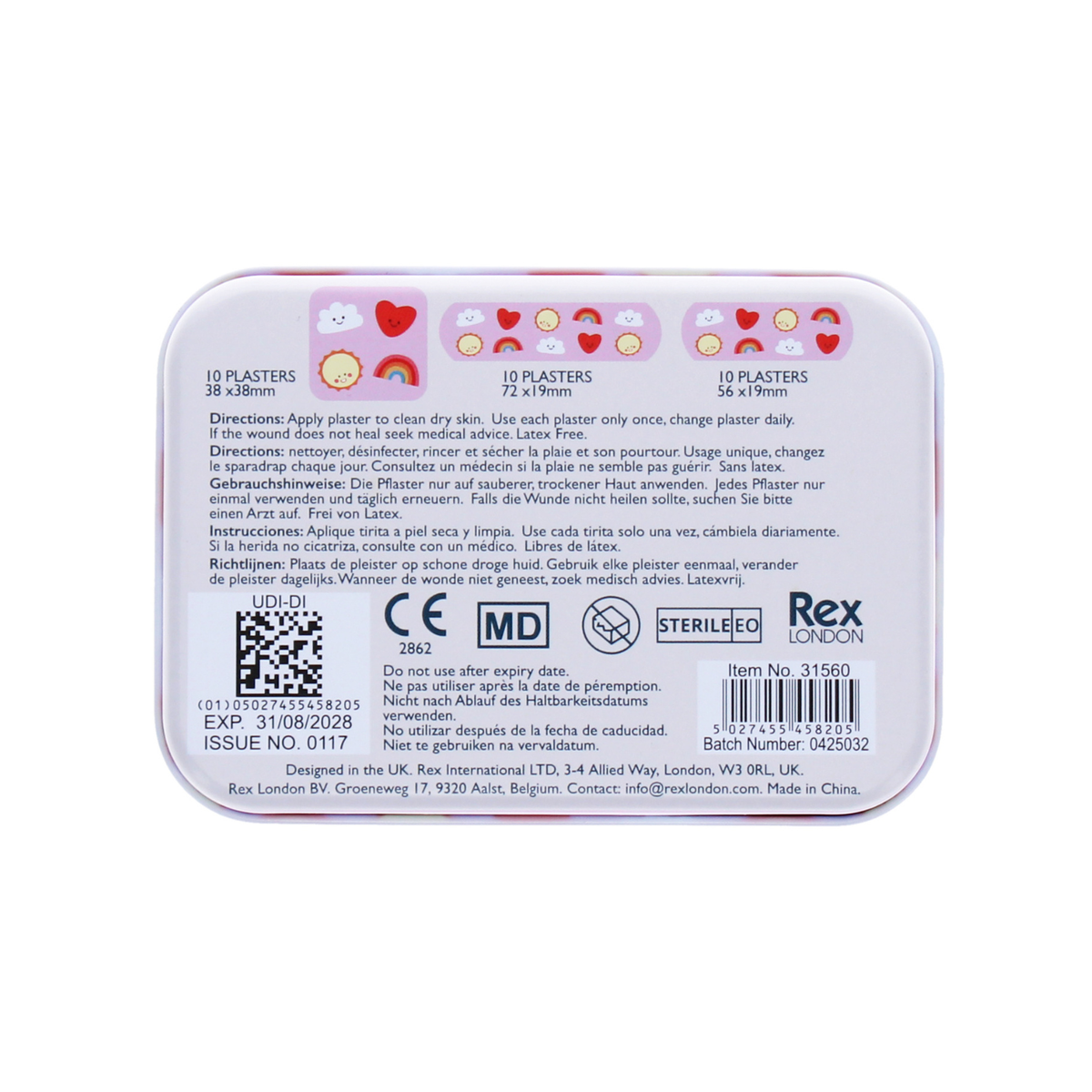 Rex London - Kawaii Plasters In A Tin (Pack Of 30)