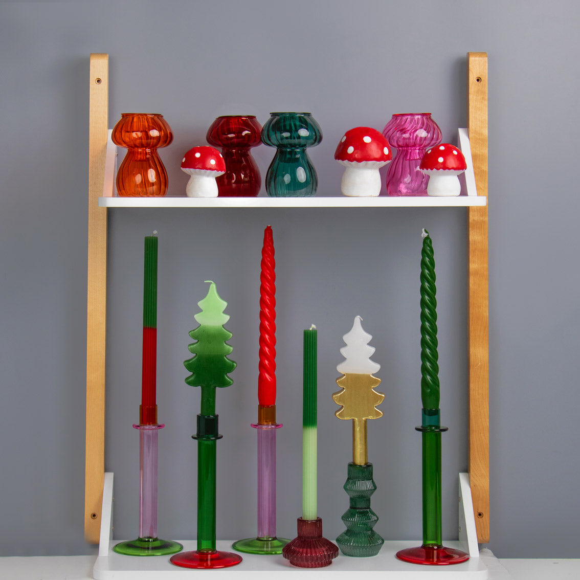 Red & Green Ombre Dinner Candles - 2 Pack