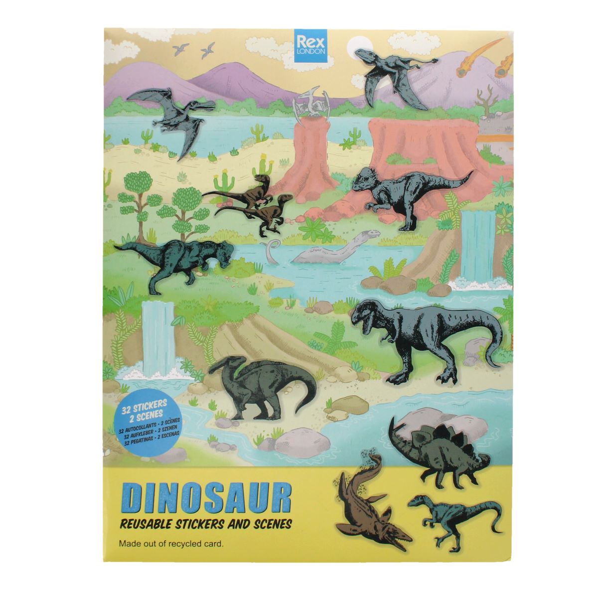 Prehistoric Land reusable stickers and scenes