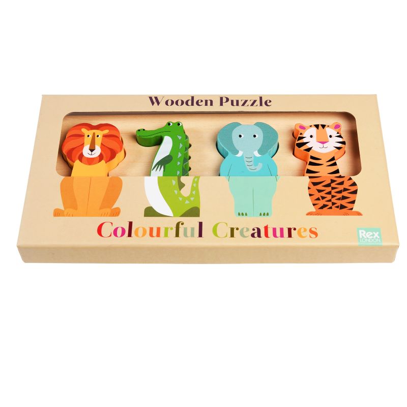 colourful creatures wooden puzzle