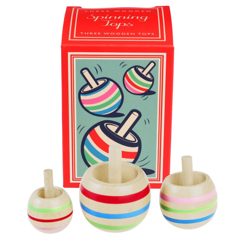 Wooden Spinning Tops (set Of 3)